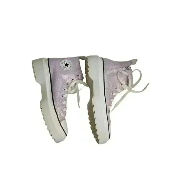 Converse Kids Size 5 Chuck Taylor All Star Lugged High Top Vapor Violet/White - Picture 3 of 10